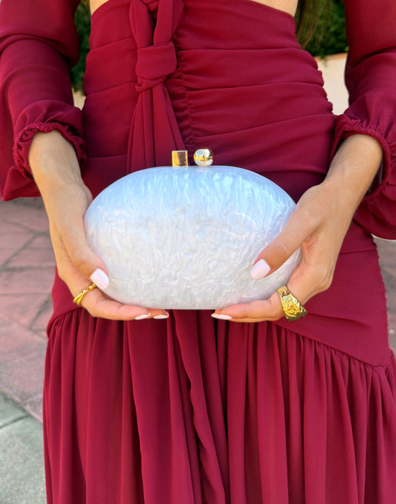 Clutch Nacarado Blanco