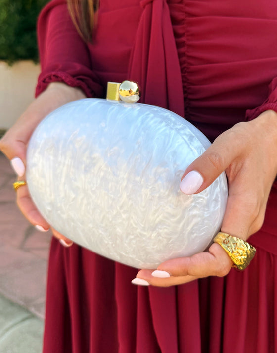 Clutch Nacarado Blanco