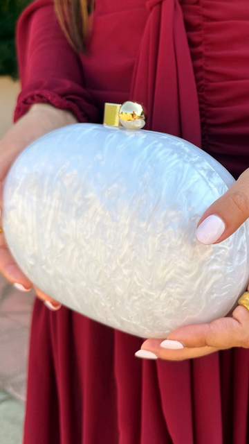 Clutch Nacarado Blanco