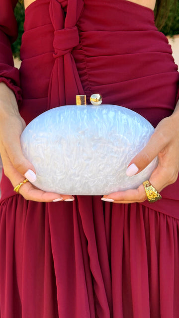 Clutch Nacarado Blanco